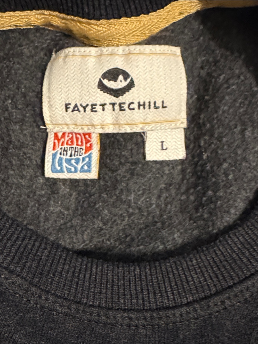 Fayettchill Goods For The Woods Sweatshirt Unisex Large* Bear USA Charcoal Crew - Picture 6 of 8